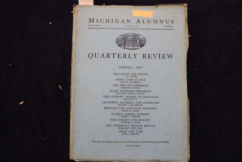 1935-1937 MICHIGAN ALUMNUS QUARTERLY REVIEW MAGAZINE - LOT OF 4 - O 3430
