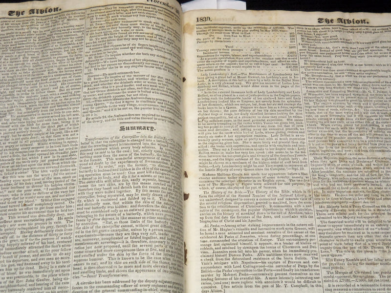 1830-1831 THE ALBION WEEKLY GAZETTE BOUND VOLUME NO. 9 - NEW YORK - R 89Z