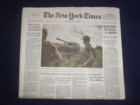 2023 AUGUST 8 NEW YORK TIMES - UKRAINE'S TROOPS VIEW OFFENSIVE AS A 'MARATHON'
