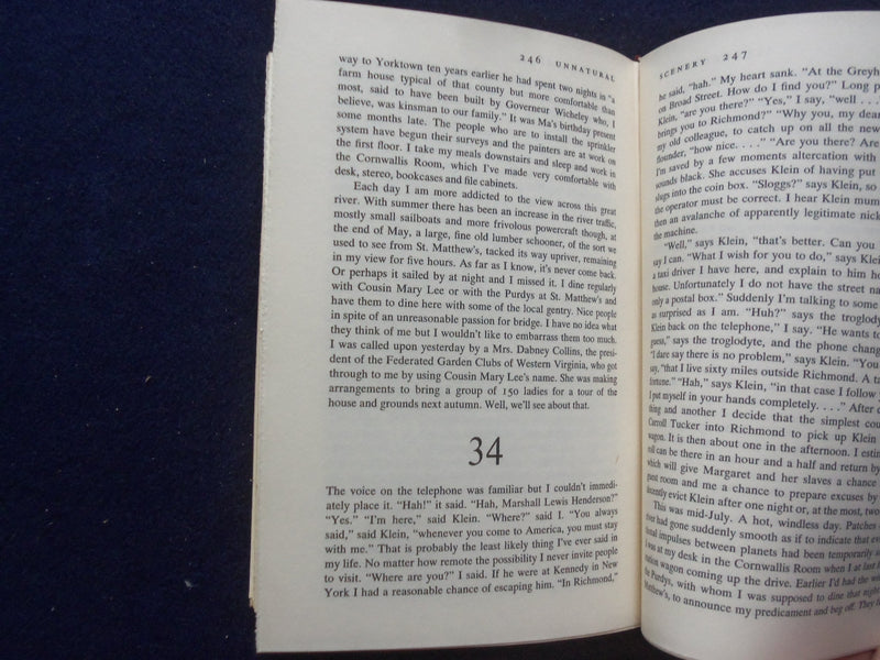1979 UNNATURAL SCENERY HARDCOVER BOOK - INSCRIBED BY VINCENT CANBY- KD 8387