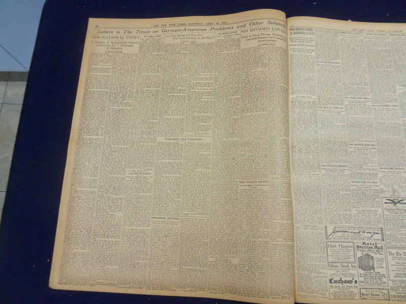 1918 APRIL 20 NEW YORK TIMES - GERMAN ADVANCE STOPPED BY SLAUGHTER - NT 8222