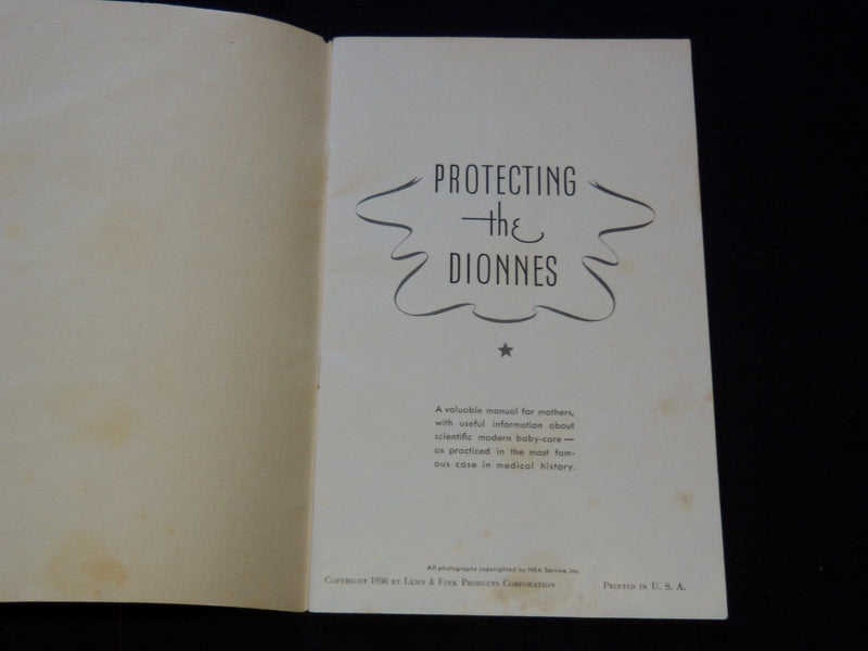 1936 PROTECTING THE DIONNES SOFTCOVER BOOK - J 7412