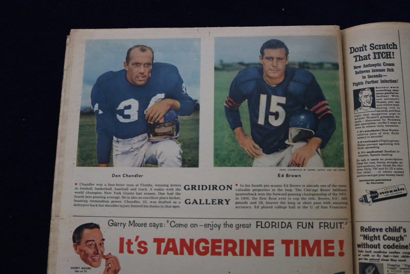 1957 DEC 1 SUNDAY NEWS COLOROTO MAGAZINE - LANCASTER- FOOTBALL-GIFFORD - E 22796