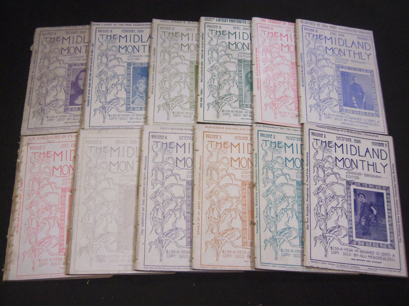 1898 THE MIDLAND MONTHLY MAGAZINE LOT OF 12 COMPLETE YEAR - NICE PHOTOS- WR 569G