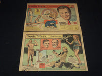 1940-1944 SEEIN' STARS NEWSPAPER COLOR COMIC STRIPS - LOT OF 7 - NP 9180