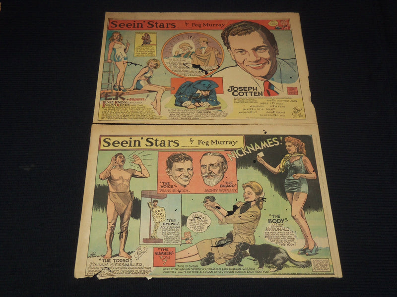 1940-1944 SEEIN' STARS NEWSPAPER COLOR COMIC STRIPS - LOT OF 7 - NP 9180