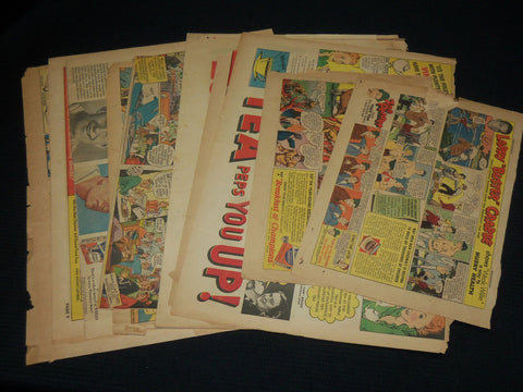 1930'S-1960'S SPORTS COLOR COMICS AD PAGES LOT OF 13 - NP 1847C