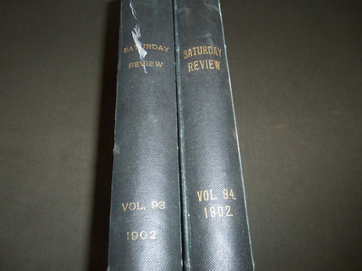 1902 SATURDAY REVIEW 2 BOUND VOLUMES - COMPLETE YR- PUBLISHED IN LONDON - R 1088