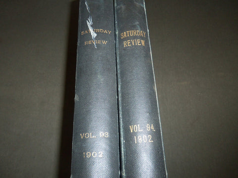1902 SATURDAY REVIEW 2 BOUND VOLUMES - COMPLETE YR- PUBLISHED IN LONDON - R 1088