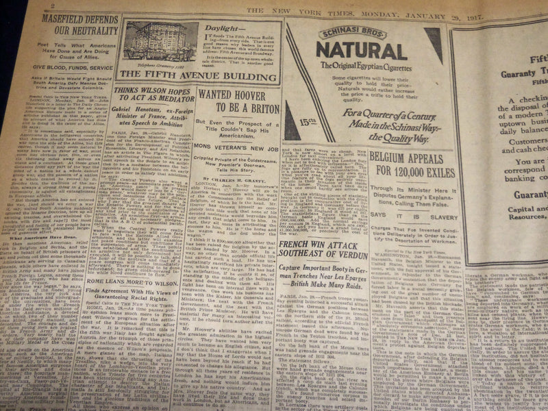 1917 JANUARY 29 NEW YORK TIMES - LAURENTIC BRITISH CRUISER SUNK - NT 8749