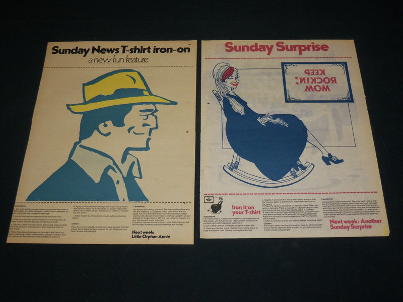 1975-1976 NEW YORK SUNDAY NEWS COLOR COMICS T-SHIRT IRON ON LOT OF 24 - NP 5324