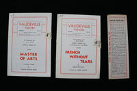 1949 VAUDEVILLE THEATRE PROGRAM - LONDON - LOT OF 2 - K 1901