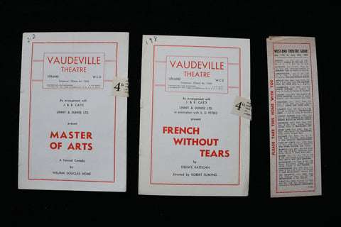 1949 VAUDEVILLE THEATRE PROGRAM - LONDON - LOT OF 2 - K 1901