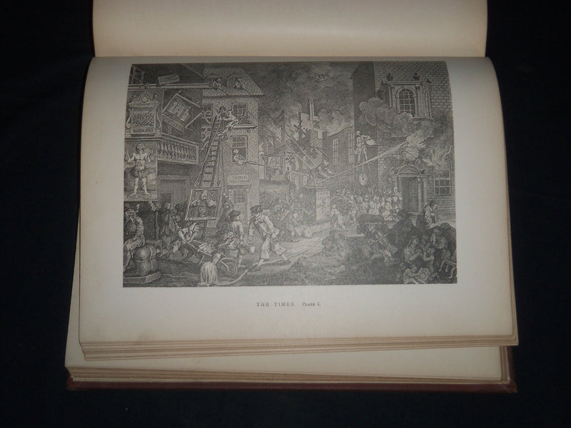 1876 THE WORKS OF WILLIAM HOGARTH VOLUME BY CHARLES LAMB - GREAT PLATES - Z 38