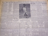 1932 AUGUST 8 NEW YORK TIMES - ZABALA WINS MARATHON AT OLYMPIC GAMES - NT 4804