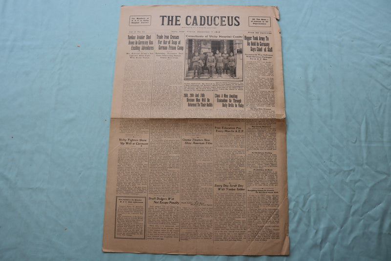 1918 THE CADUCEUS VICHY (FRANCE) HOSPITAL NEWSPAPER - LOT OF 2 - NP 9067