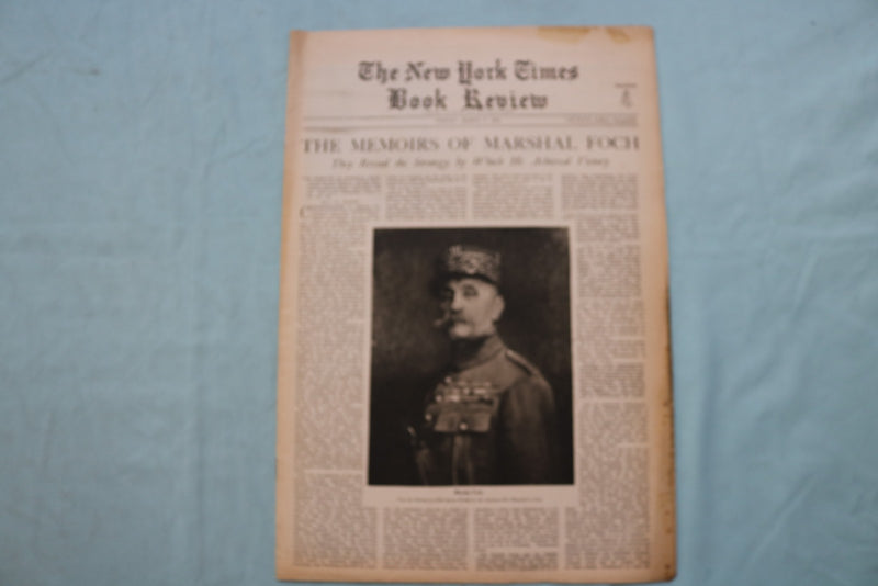 1931 MARCH 8 NEW YORK TIMES BOOK REVIEW SECTION - MARSHAL FOCH - NP 9157