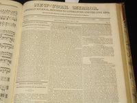 1835-1836 NEW YORK MIRROR AND LADIES GAZETTE BOUND VOLUME - ENGRAVINGS - R 89S