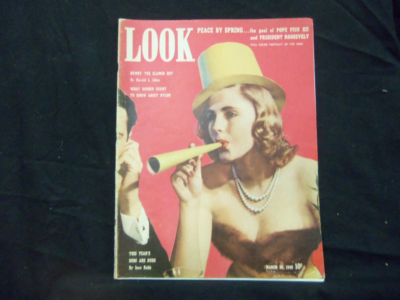 1940 MARCH 26 LOOK MAGAZINE - COLOR PORTRAIT OF POPE PIUS XII INSIDE - ST 1451