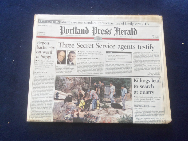1998 JULY 18 PORTLAND (ME) PRESS HERALD NEWSPAPER-SECRET SERVICE TESTIFY-NP 6138