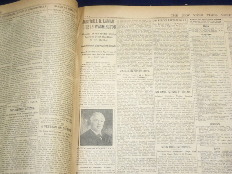 1916 JANUARY 3 NEW YORK TIMES - PERSIA SANK IN FIVE MINUTES - NT 9050