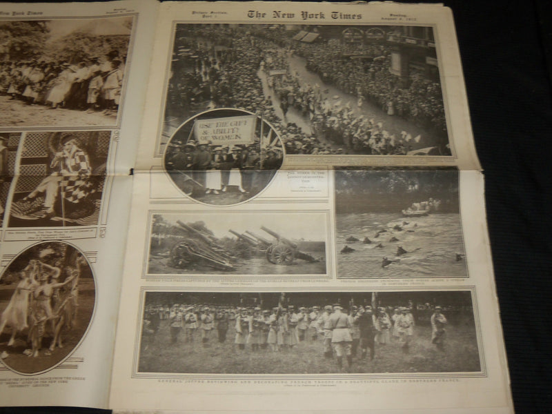 1915 AUGUST 8 NEW YORK TIMES PICTURE SECTION - BATTLESHIP CONNECTICUT - NP 5488