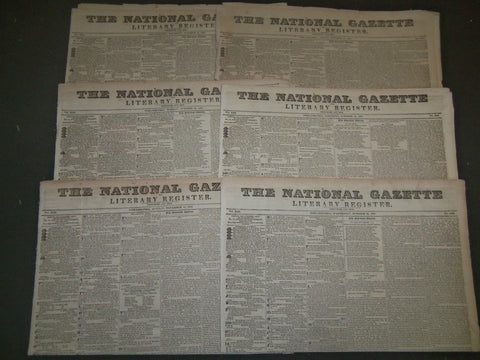 1834-1836 THE NATIONAL GAZETTE + LITERARY REGISTER NEWSPAPER LOT OF 26 - NP 1446