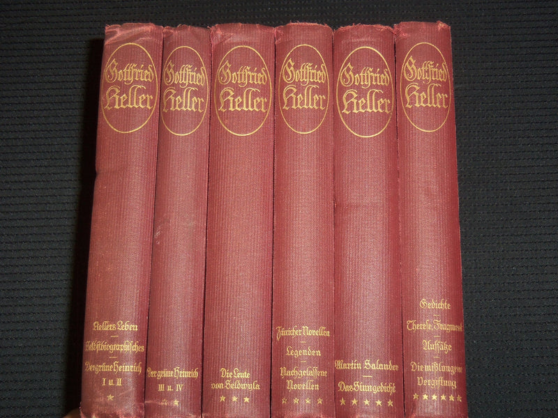 1921-1922 GOTTFRIED KELLER GERMAN BOOK LOT OF 6 - VOLUMES 1-6 - KD 2094