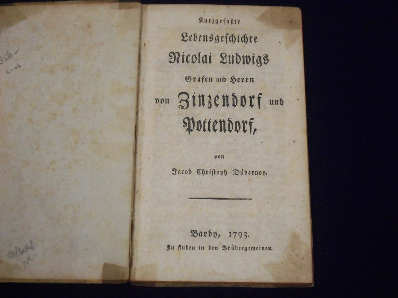 1793 KURGEFASSTE LEBENSGESCHICHTE GERMAN VOLUME BY NICOLAI LUDWIGS - KD 2880
