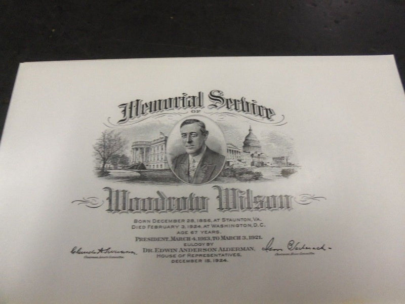 1924 DECEMBER 15 IN MEMORIAM WOODROW WILSON BOOK BYAAQ EDWIN ALDERMAN - KD 1775X
