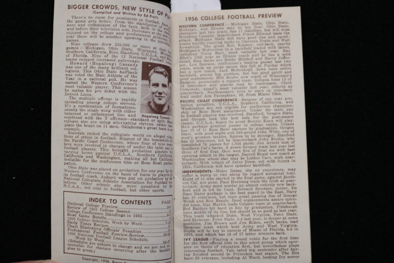 1956 FOOTBALL SCHEDULE - EARLY TIMES BOURBON - LOT OF 2 - K 2842
