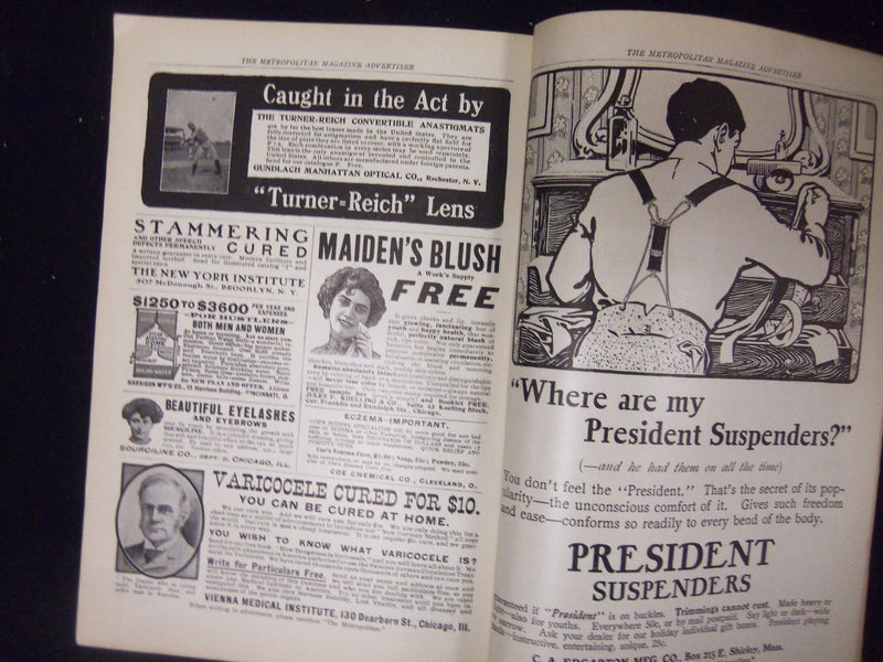 1902 OCTOBER METROPOLITAN MAGAZINE-STORIES, ILLUSTRATIONS, PHOTOS & ADS -ST 3324
