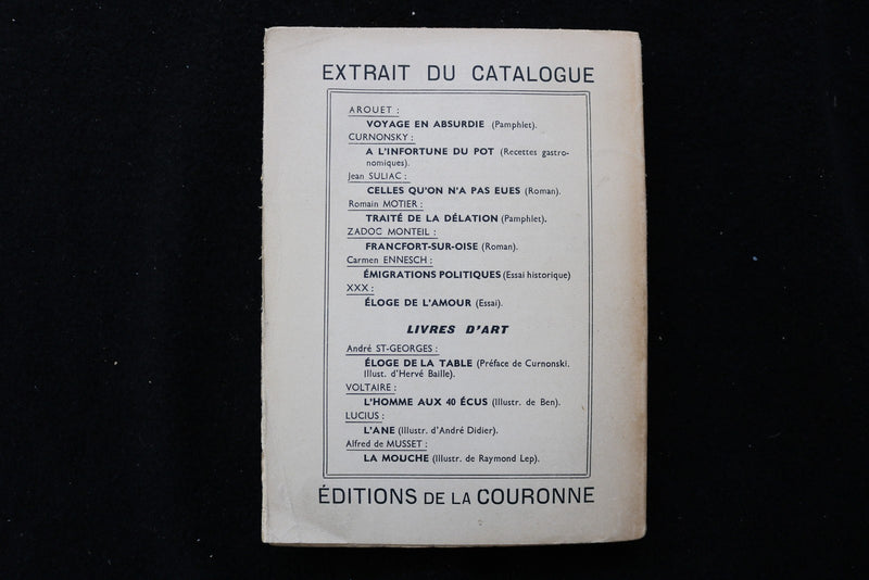 1947 LES DEUX AMOURS D'AGNES SOREL SOFTCOVER BOOK-GABRIEL BOISSY -FRENCH- K 3500