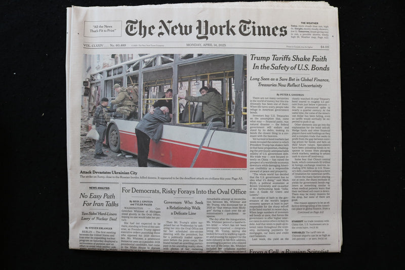 2025 APRIL 14 NEW YORK TIMES - TRUMP TARIFFS SHAKE FAITH IN SAFETY OF U.S. BONDS