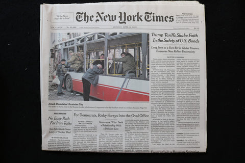 2025 APRIL 14 NEW YORK TIMES - TRUMP TARIFFS SHAKE FAITH IN SAFETY OF U.S. BONDS