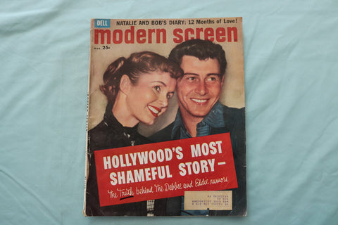 1958 MAR MODERN SCREEN MAGAZINE - DEBBIE REYNOLDS & EDDIE FISHER COVER - E 26697