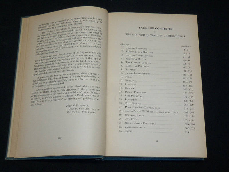 1939 THE CHARTER AND ORDINANCES OF BRIDGEPORT CONNECTICUT BOOK - KD 6031