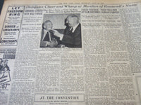 1940 JULY 18 NEW YORK TIMES - ROOSEVELT RENOMINATED ON FIRST BALLOT - NT 5912