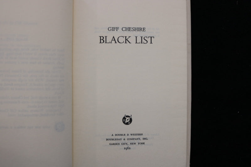 1962 BLACK LIST HARDCOVER BOOK BY GIFF CHESIRE - KD 9815
