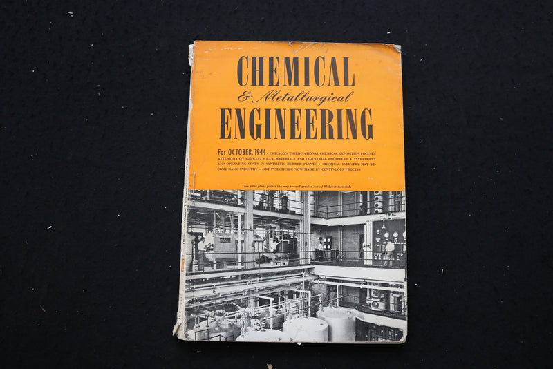 1944 OCTOBER CHEMICAL & METALLURGICAL ENGINEERING MAGAZINE - SP 4182N