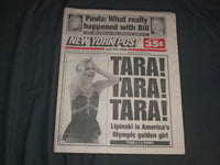 1998 FEBRUARY 21 NEW YORK POST NEWSPAPER - TARA LIPINSKI WINS GOLD MEDAL-NP 4121
