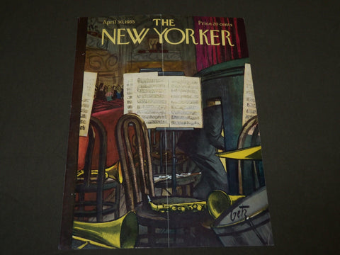 1955 APRIL 30 NEW YORKER MAGAZINE FRONT COVER ONLY - GREAT ART FOR FRAMING