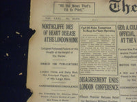 1922 AUGUST 15 NEW YORK TIMES - NORTHCLIFF DIES OF HEART DISEASE - NT 8373