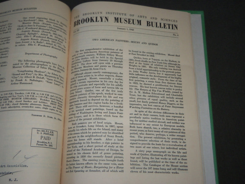 1939-1959 BROOKLYN MUSEUM BULLETIN BOUND VOLUMES LOT OF 6 - KD 5Q