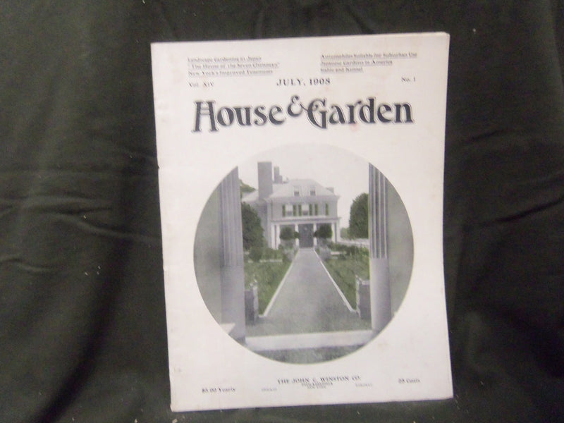 1908 JULY THE HOUSE & GARDEN MAGAZINE - GREAT PHOTOS & ADS - ST 795