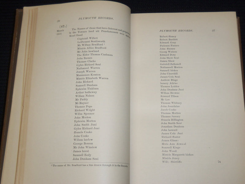 1889-1892 TOWN OF PLYMOUTH RECORDS VOLUME 1 & 2 - KD 703R