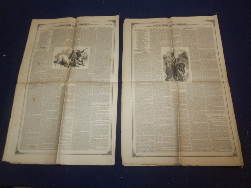 1881-1882 THE NEW YORK LEDGER NEWSPAPER - LOT OF 3 - NP 5081
