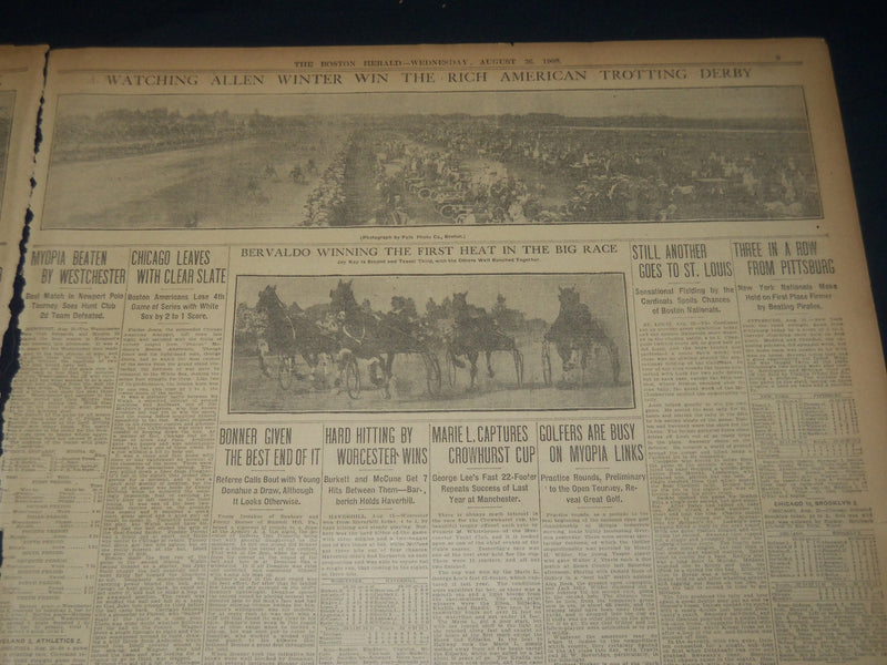 1908 AUGUST 28 THE BOSTON HERALD - OLD ACADEMY OF MUSIC COLLAPSES - BH 301