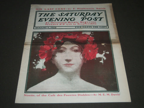 1902 AUGUST 9 THE SATURDAY EVENING POST MAGAZINE - ILLUSTRATED COVER- SP 1054