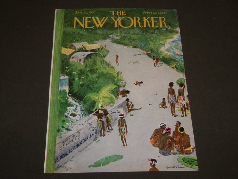 1957 JANUARY 26 NEW YORKER MAGAZINE FRONT COVER ONLY - GREAT ART FOR FRAMING